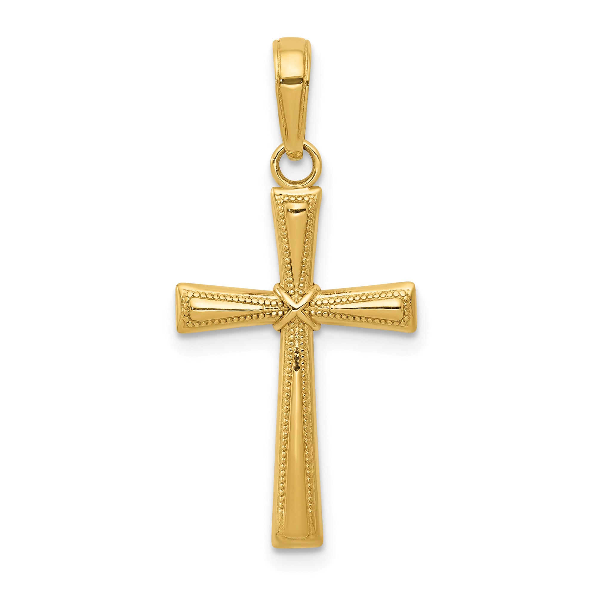 14K Diamond-cut X Cross Pendant