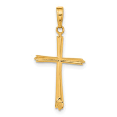 14K Gold Cross Pendant with Solid Cast Design