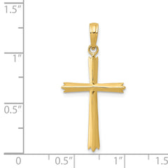 14K Gold Cross Pendant with Solid Cast Design