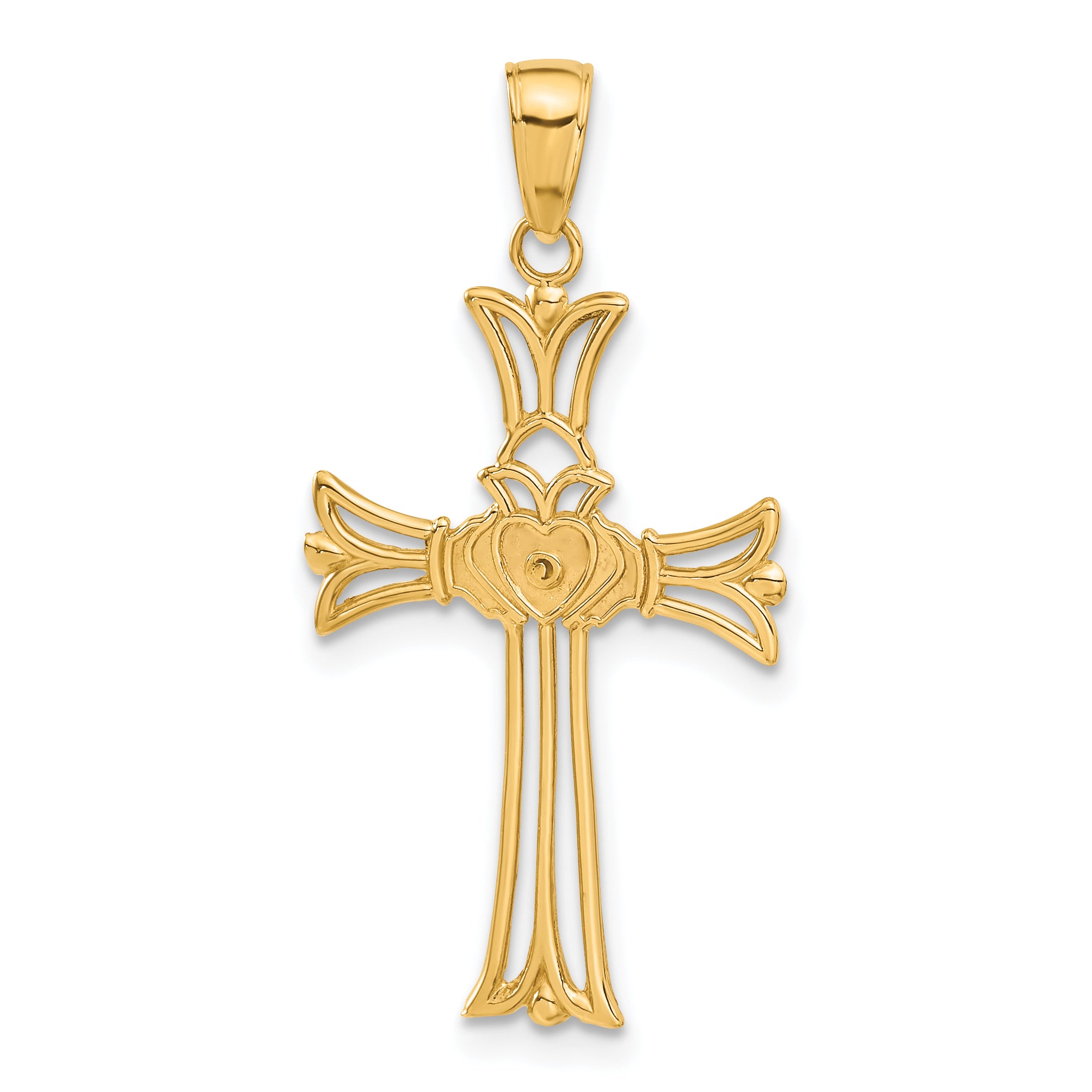 14K Claddagh Cross Pendant