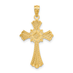 14k with White Rhodium Cross Pendant