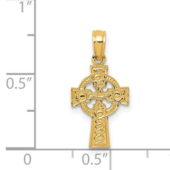 14K Celtic Cross w/Eternity Circle Pendant