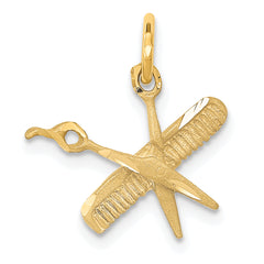 14k Comb and Scissors Charm