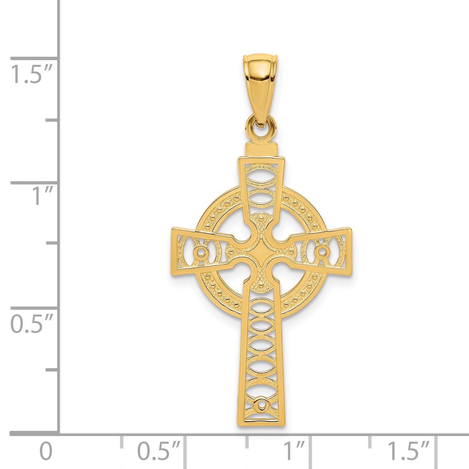 14K Gold Celtic Cross with Eternity Circle Pendant  Solid Cast, Elegant Design