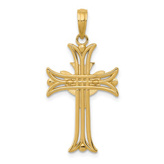 14K Dove on Cross Pendant