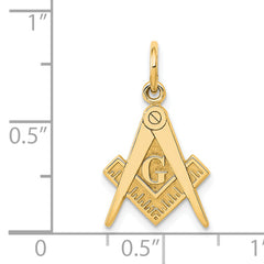 14k Polished and Textured Masonic Symbol Charm