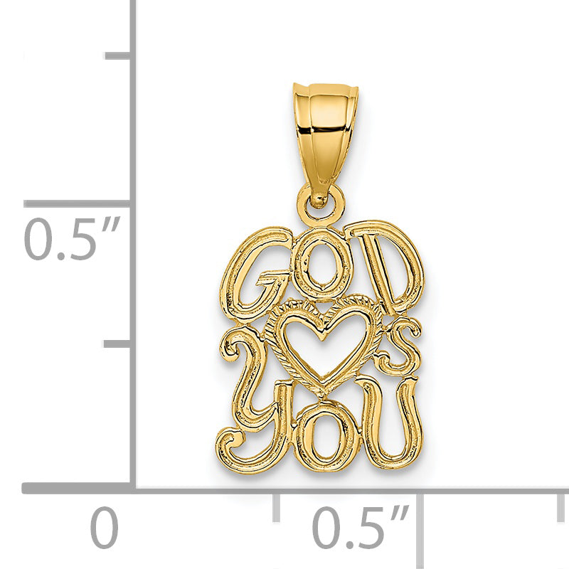 14K GOD HEARTS YOU Charm