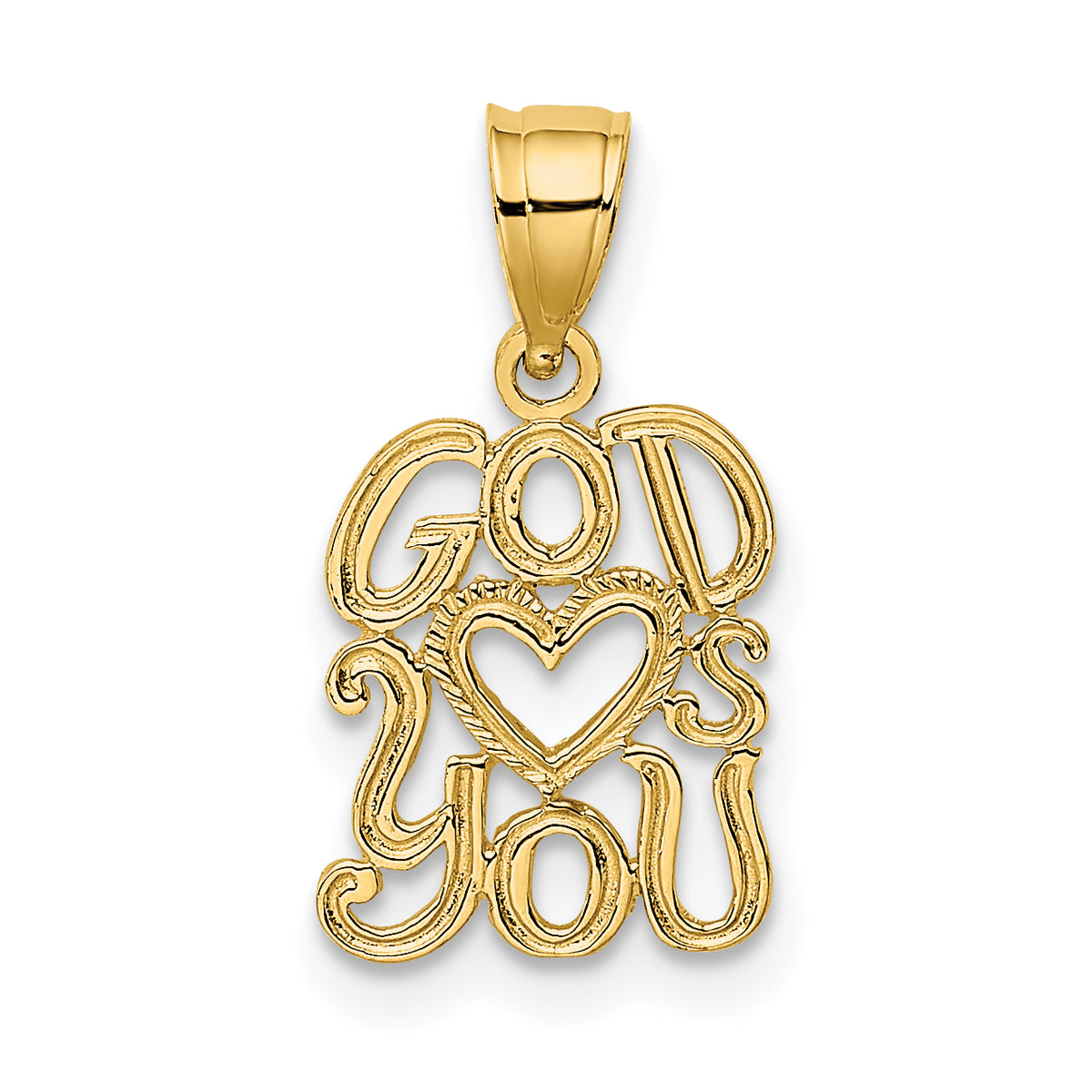 14K GOD HEARTS YOU Charm