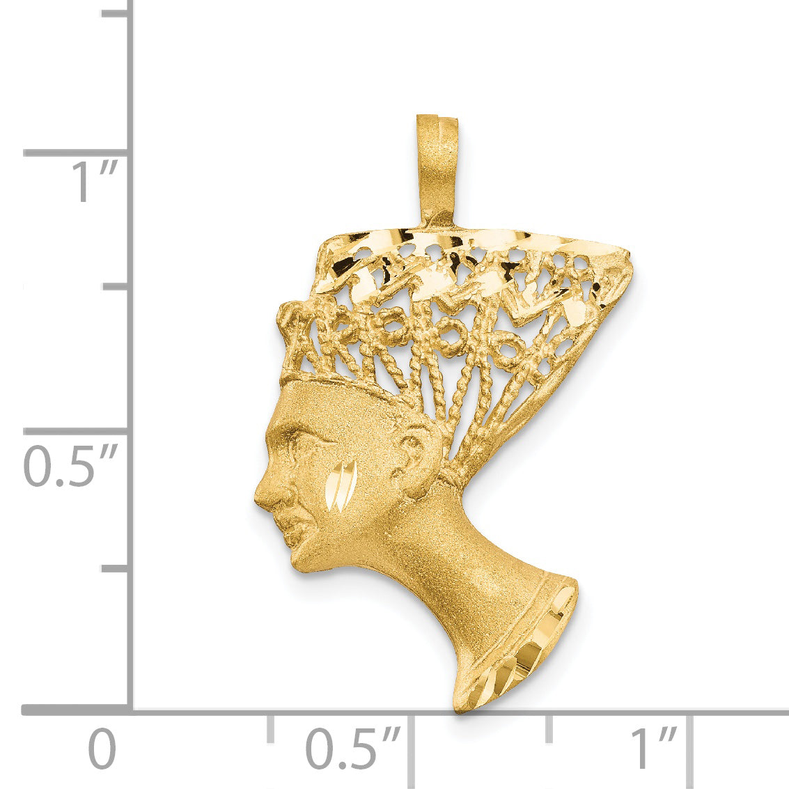 14k Satin & D/C Nefertiti Charm