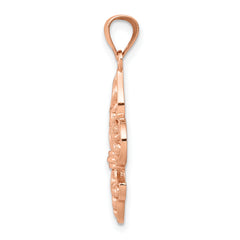 14K Rose Gold Fleur de Lis Pendant for Men with Polished Finish