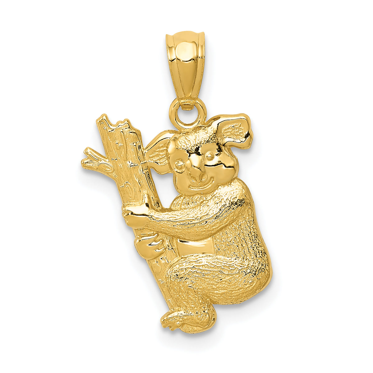 14k Yellow Gold Textured Koala Pendant