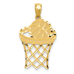 14k Yellow Gold Basketball Pendant