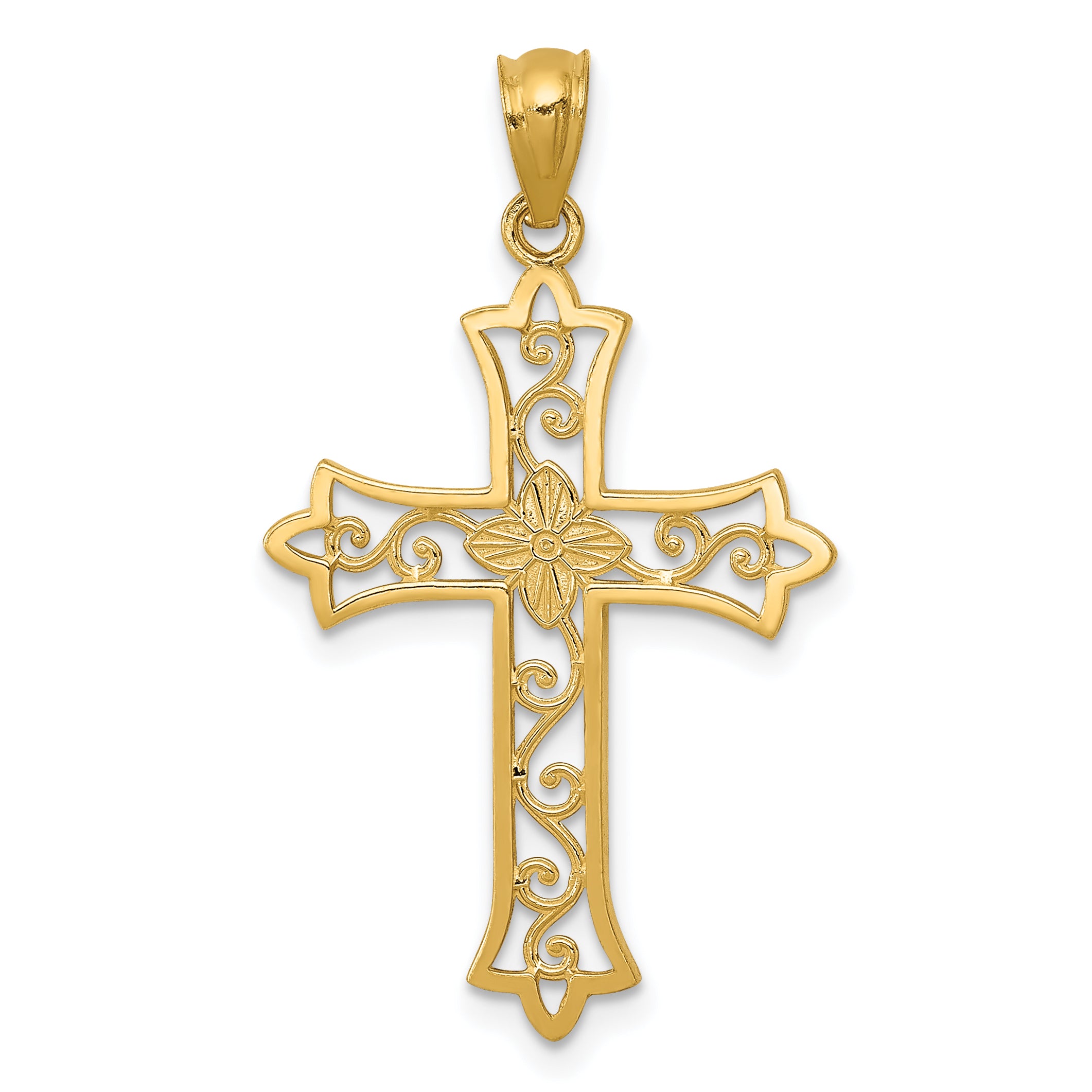 14k Yellow Gold Cross Pendant