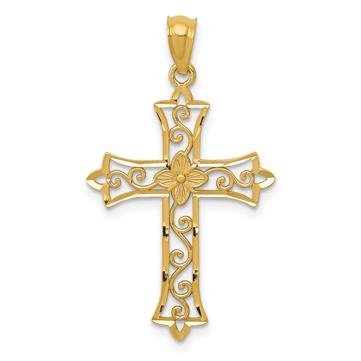 14k Yellow Gold Cross Pendant