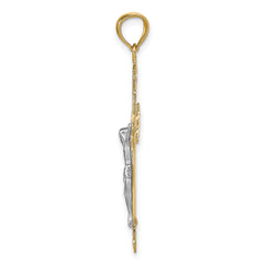 14k Two-tone Crucifix Pendant