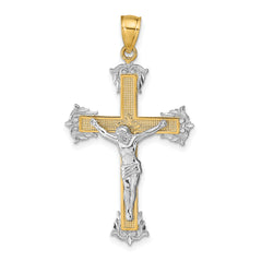 14k Two-tone Crucifix Pendant