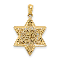 14k Two-tone Star of David Pendant