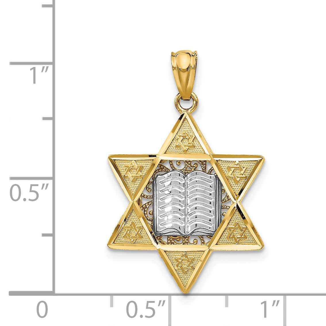 14k Two-tone Star of David Pendant