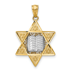 14k Two-tone Star of David Pendant