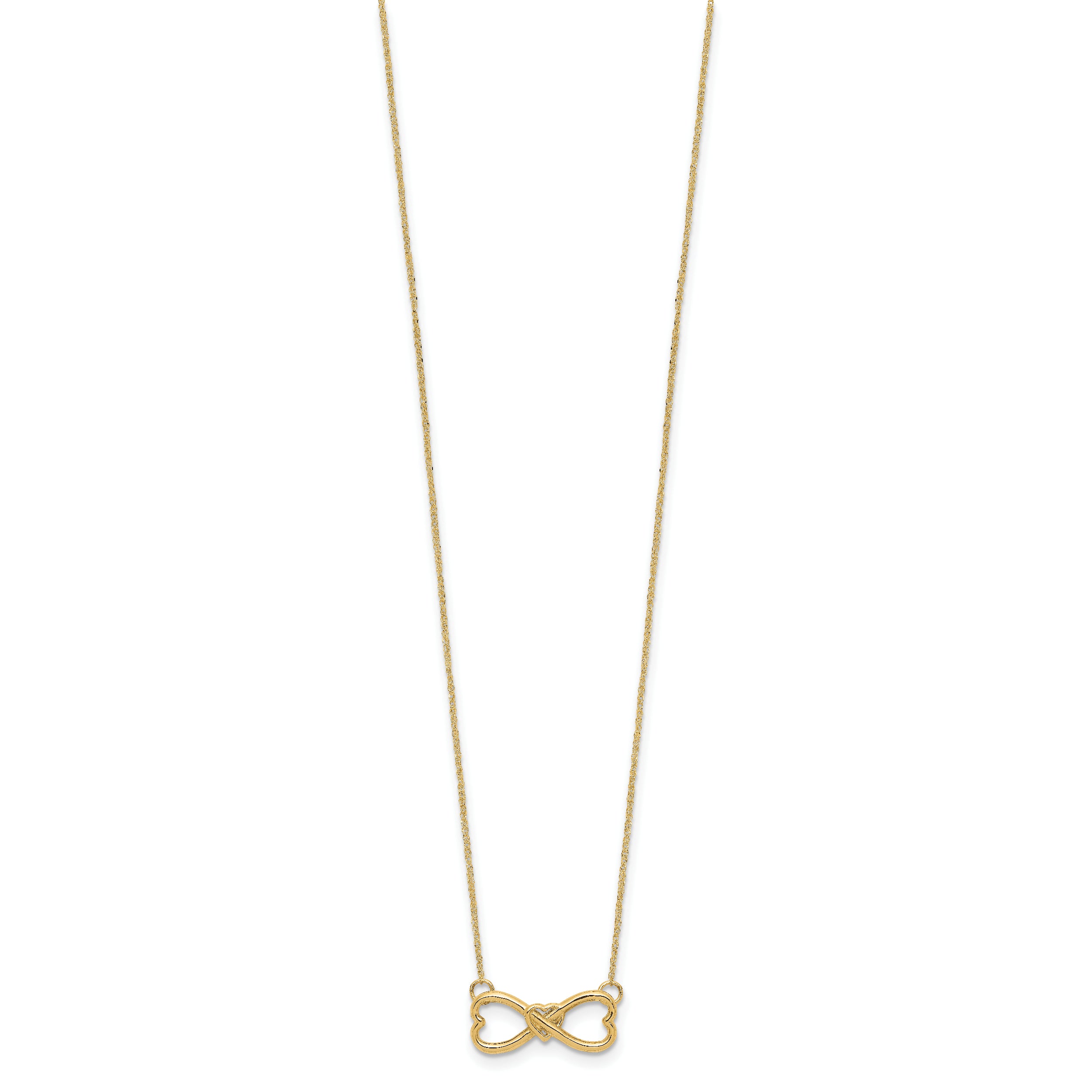 14k Polished Infinity w/Heart Necklace