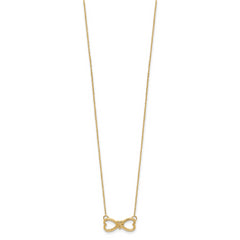 14k Polished Infinity w/Heart Necklace