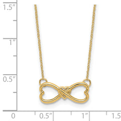 14k Polished Infinity w/Heart Necklace