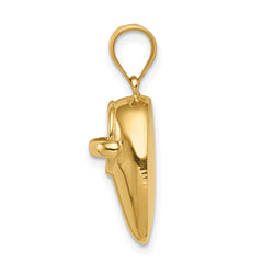 14K Polished 3D Baby Shoe Pendant