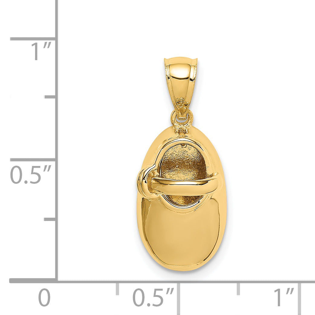 14K Polished 3D Baby Shoe Pendant