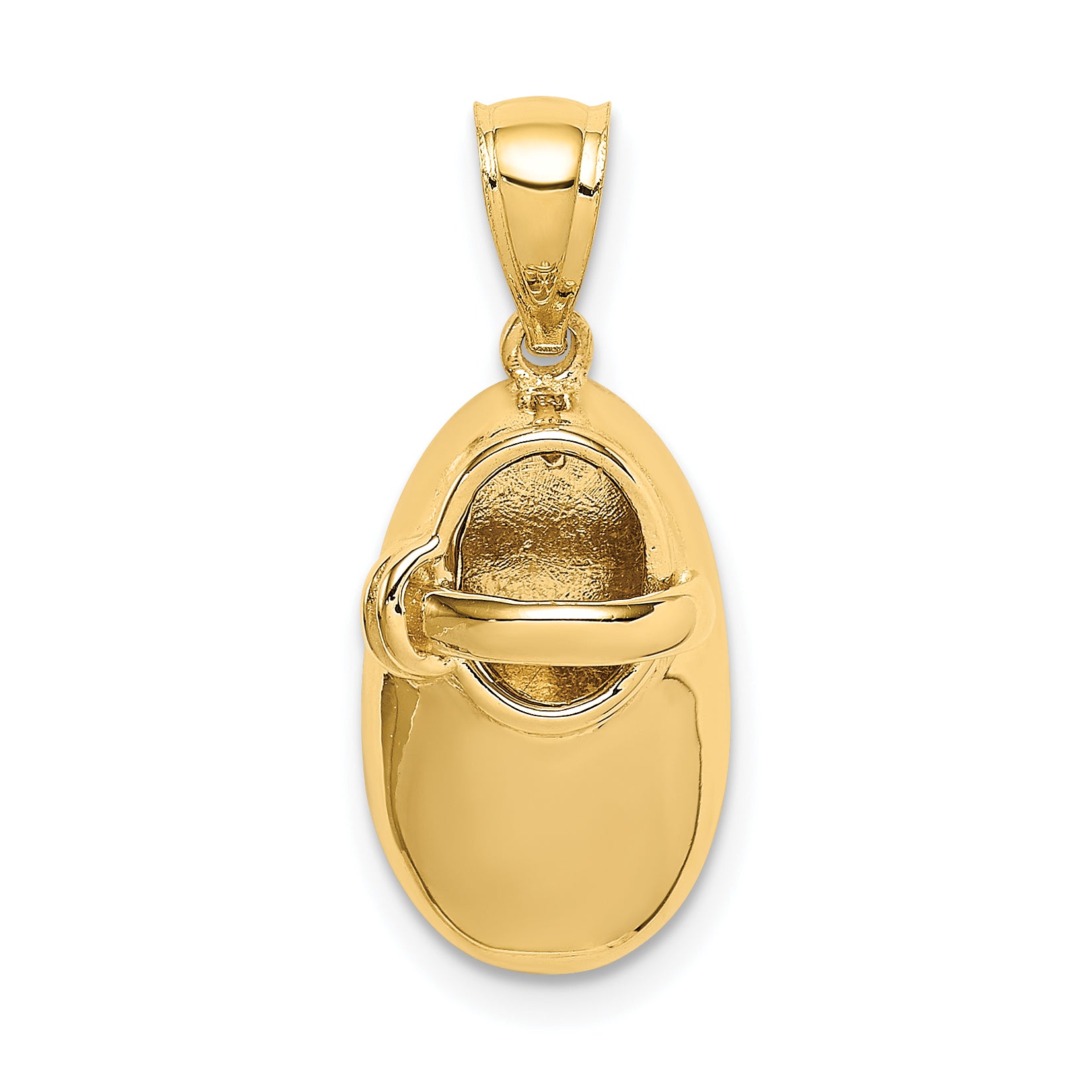 14K Polished 3D Baby Shoe Pendant