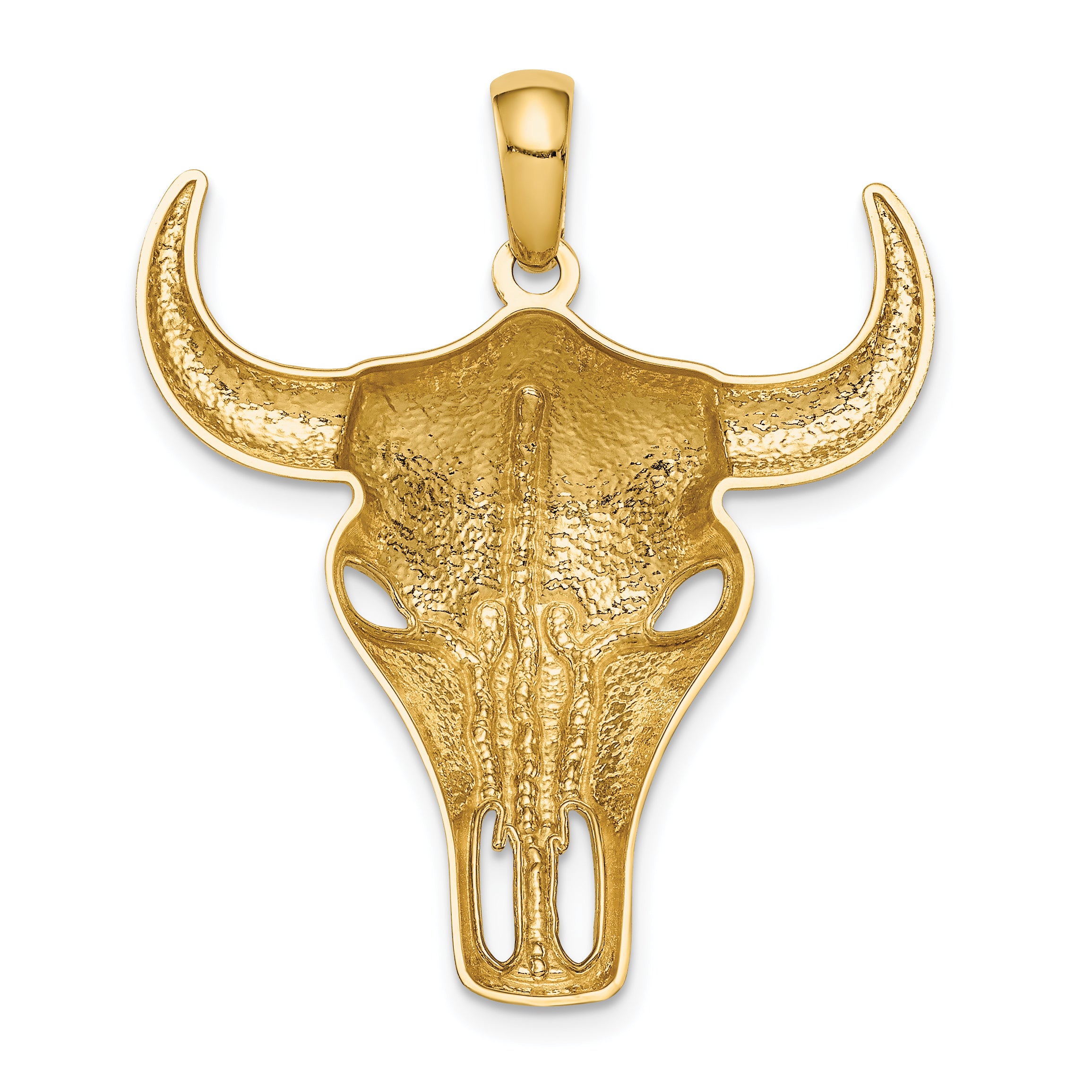 14K Steer Skull Pendant