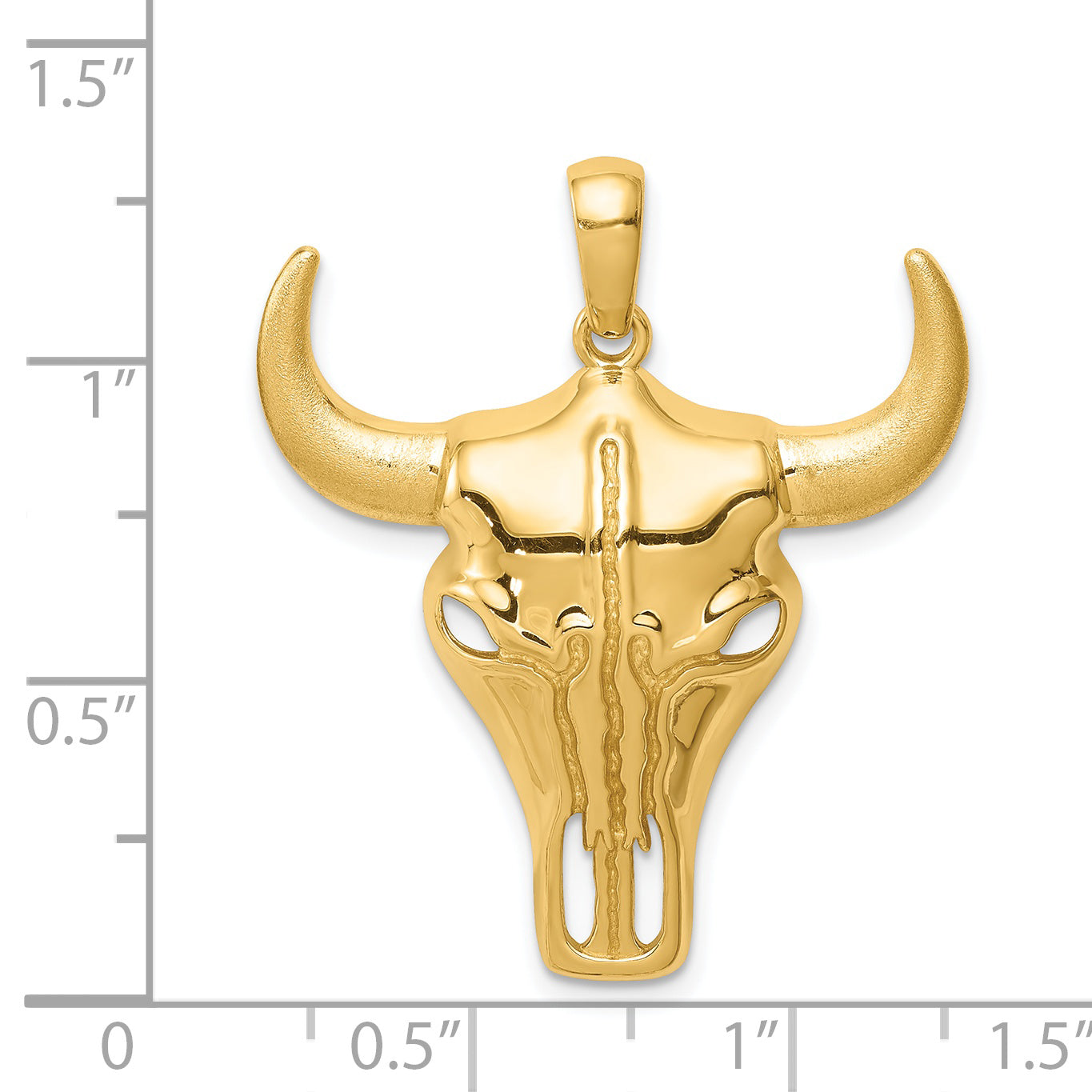 14K Steer Skull Pendant