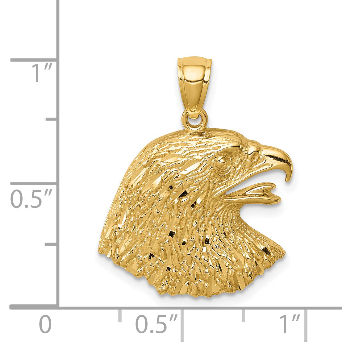 14K Diamond-Cut Eagle Pendant