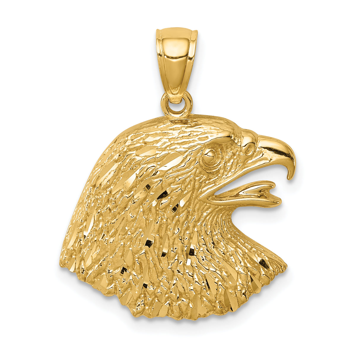 14K Diamond-Cut Eagle Pendant