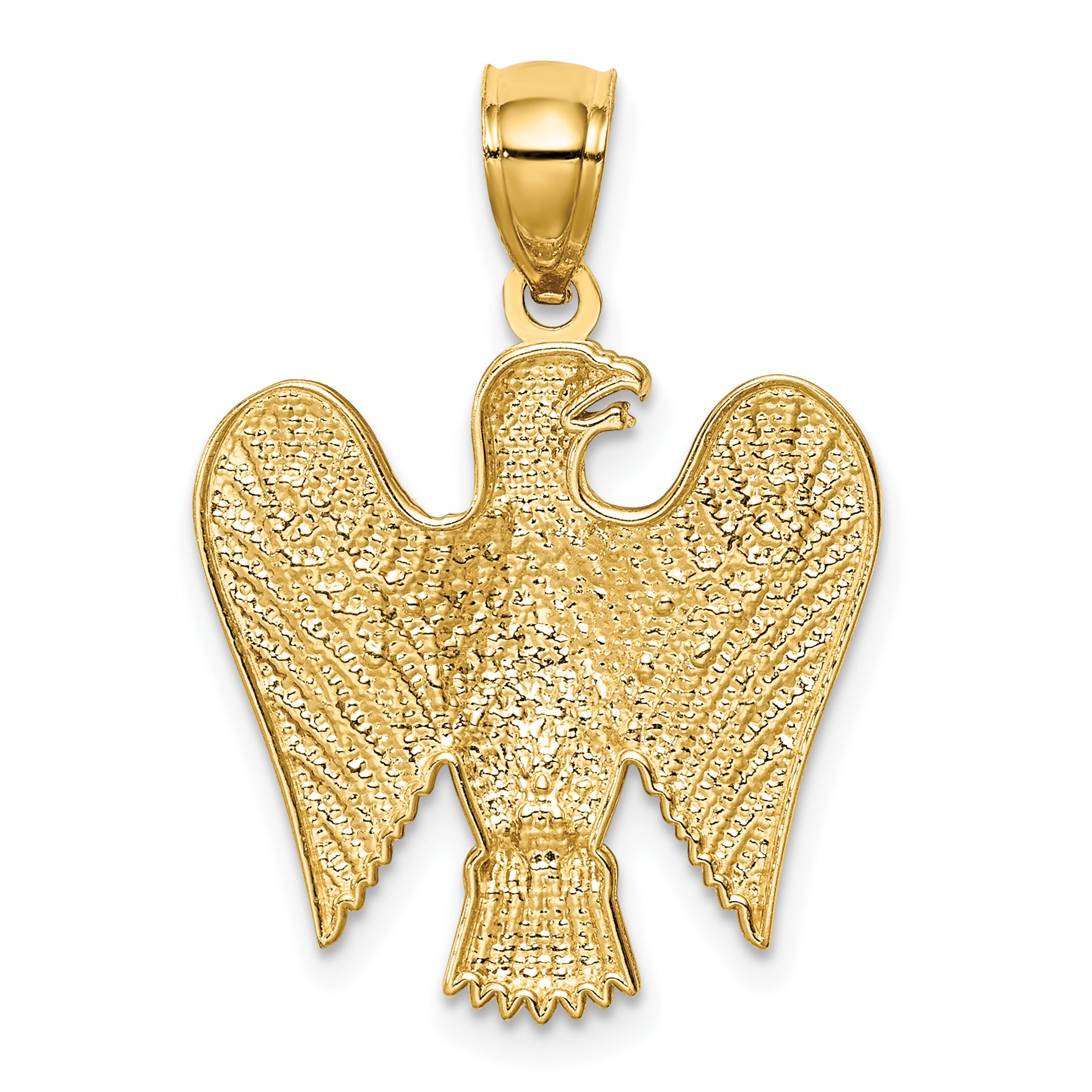 14K w/White Rhodium Eagle Pendant