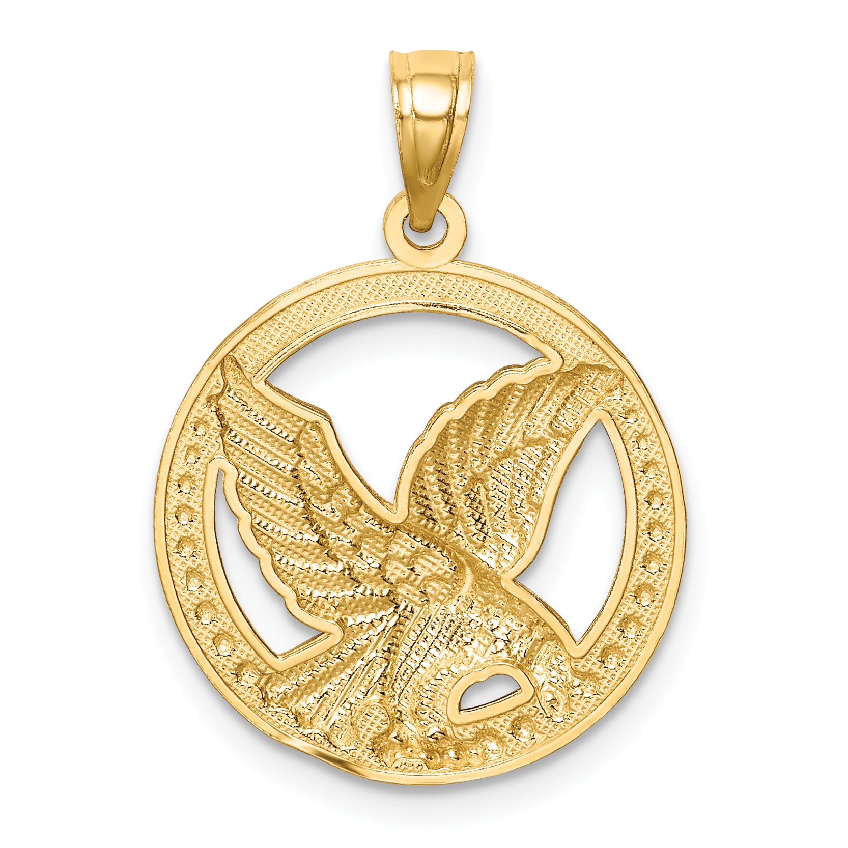 14K w/Rhodium Eagle Pendant