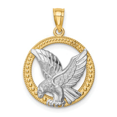 14K w/Rhodium Eagle Pendant