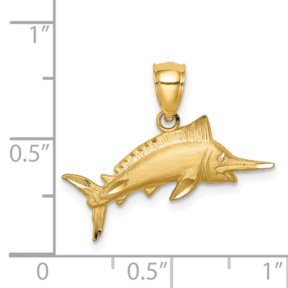 14K D/C Marlin Pendant