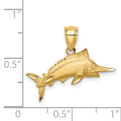 14K D/C Marlin Pendant