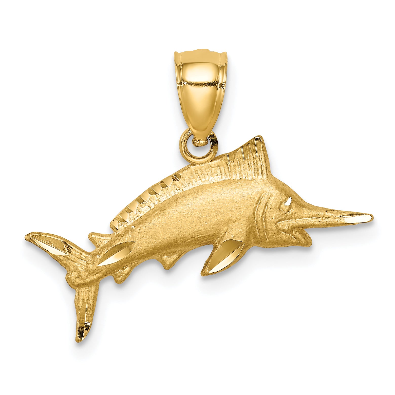 14K D/C Marlin Pendant