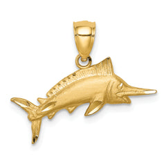 14K D/C Marlin Pendant