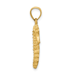 14K Diamond-cut Seahorse Pendant