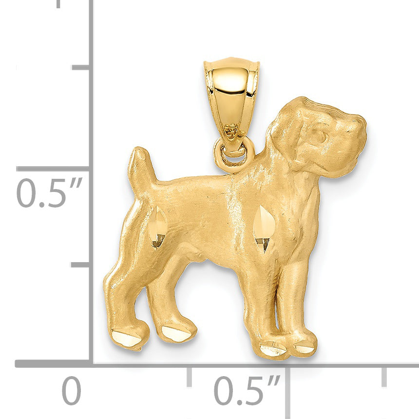 14K Diamond-cut Boxer Pendant