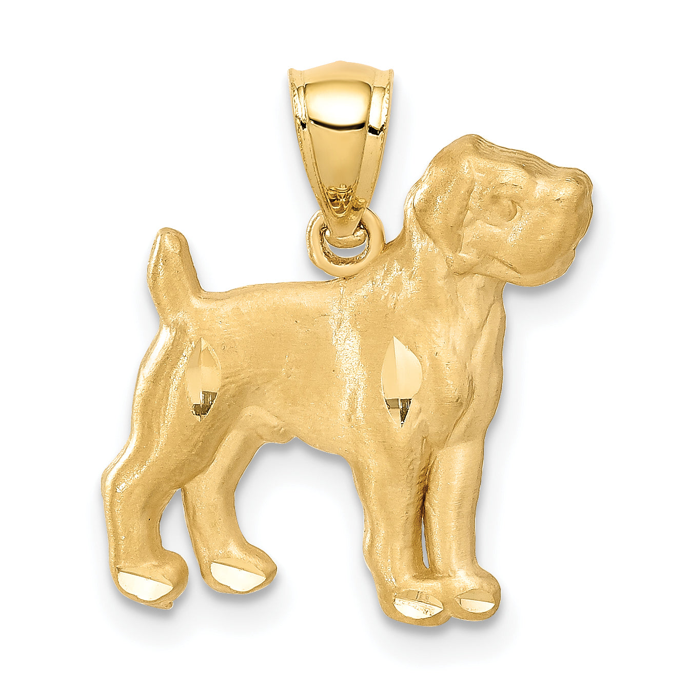 14K Diamond-cut Boxer Pendant