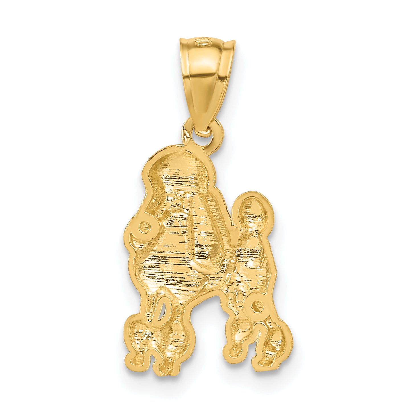 14K Diamond-cut Poodle Pendant