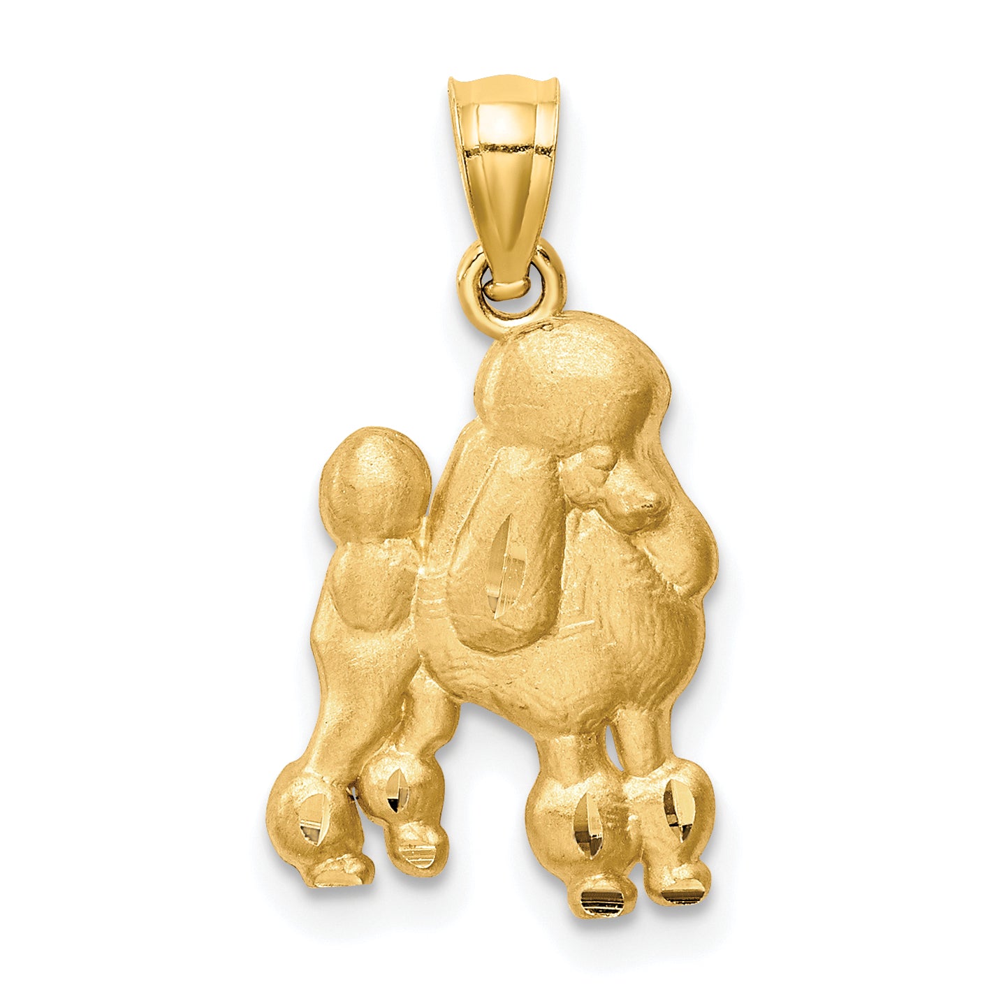 14K Diamond-cut Poodle Pendant