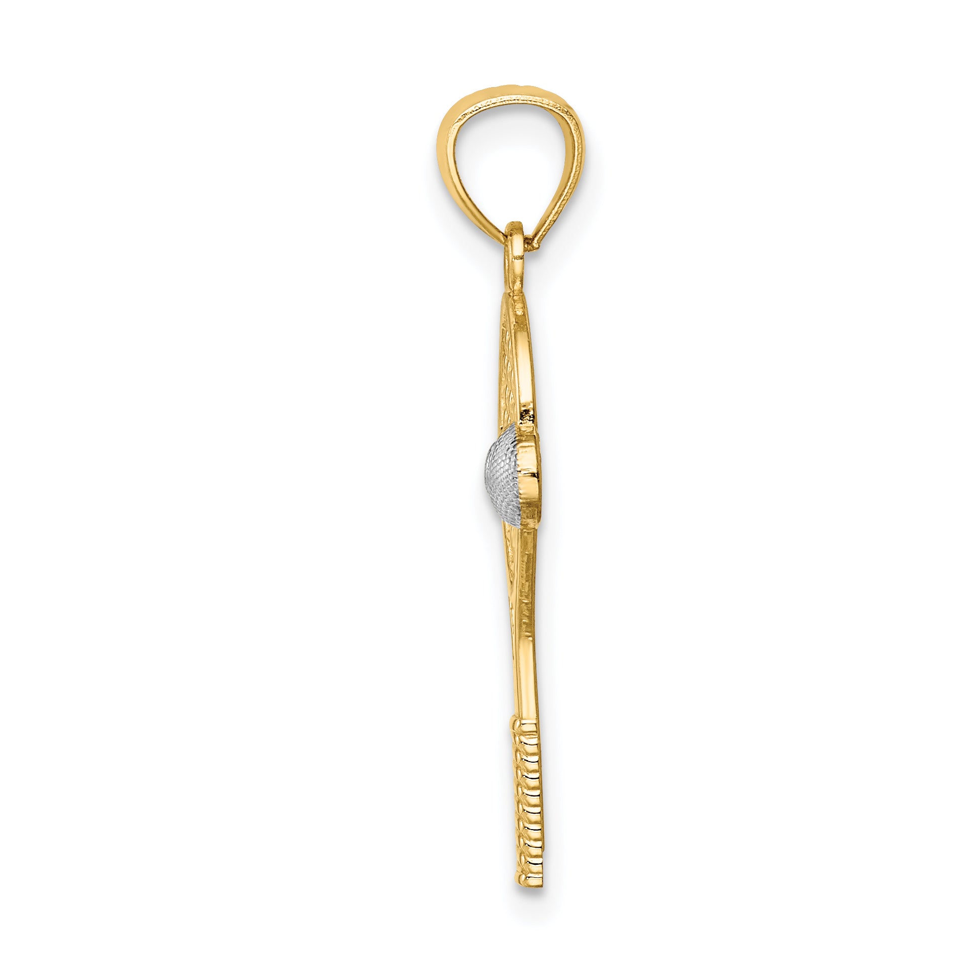 14K w/White Rhodium Tennis Pendant