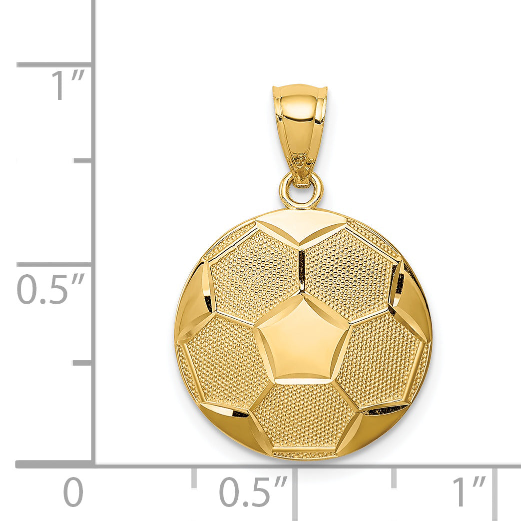 14K Soccer Ball Pendant