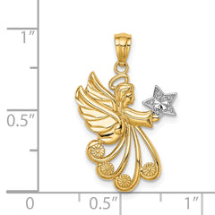 14K w/Rhodium D/C Angel with a Star