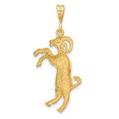 14K Gold Satin Diamond-Cut Aries Zodiac Charm  Elegant and Themed Design