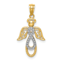 14K W/Rhodium Infinity Angel Pendant